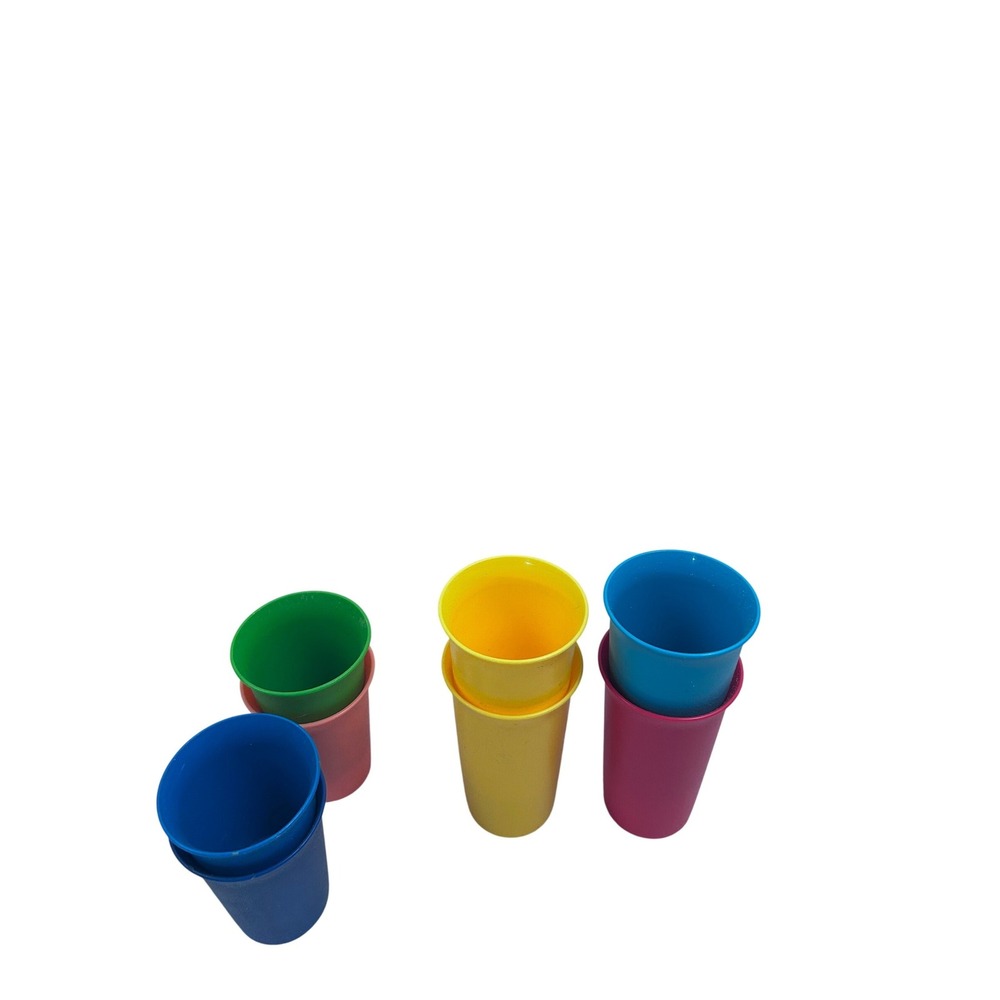 Tupperware Plastic Tumblers‎ Multicolor Stackable Mixed sizes Cups Kids